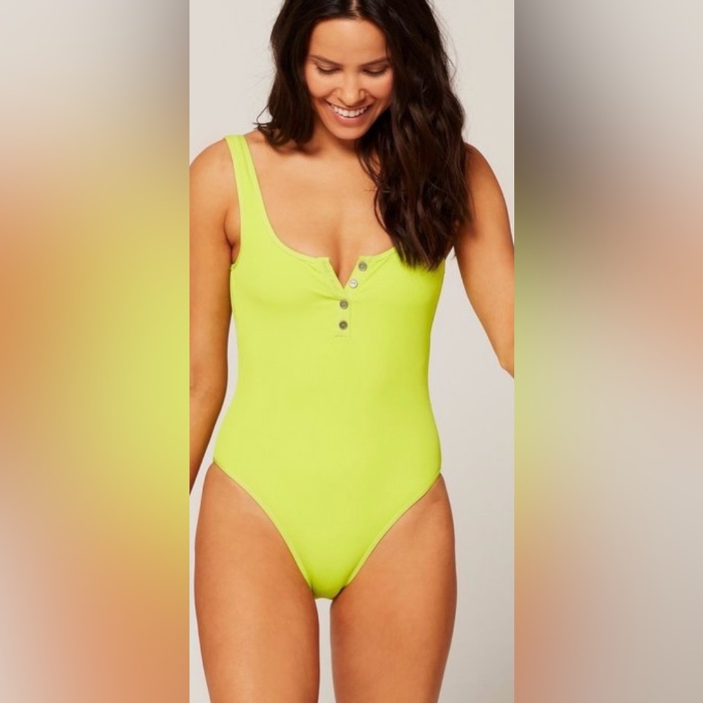 L Space Float On One-Piece Swimsuit - Acid Green